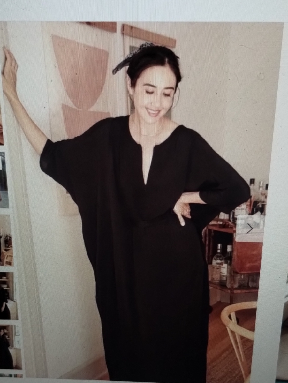 NWT Oddbird Ruya Tunic Dress Midnight Black XS/S Kaftan
